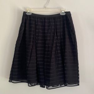 Anthropologie Maeve black striped tulle skirt with pockets